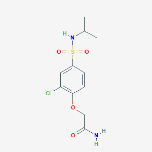 molecular formula C11H15ClN2O4S B4583607 2-{2-氯-4-[(异丙氨基)磺酰基]苯氧基}乙酰胺 