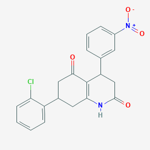 molecular formula C21H17ClN2O4 B4583610 7-(2-chlorophenyl)-4-(3-nitrophenyl)-4,6,7,8-tetrahydro-2,5(1H,3H)-quinolinedione 