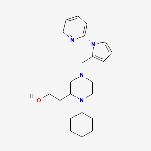 molecular formula C22H32N4O B4583622 2-(1-环己基-4-{[1-(2-吡啶基)-1H-吡咯-2-基]甲基}-2-哌嗪基)乙醇 