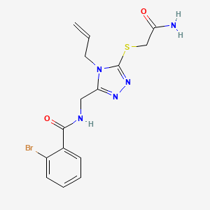 molecular formula C15H16BrN5O2S B4583632 N-({4-allyl-5-[(2-amino-2-oxoethyl)thio]-4H-1,2,4-triazol-3-yl}methyl)-2-bromobenzamide 