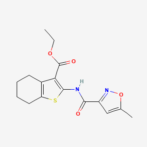 molecular formula C16H18N2O4S B4583662 ethyl 2-{[(5-methyl-3-isoxazolyl)carbonyl]amino}-4,5,6,7-tetrahydro-1-benzothiophene-3-carboxylate 