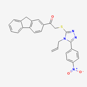 molecular formula C26H20N4O3S B4583674 2-{[4-烯丙基-5-(4-硝基苯基)-4H-1,2,4-三唑-3-基]硫代}-1-(9H-芴-2-基)乙酮 