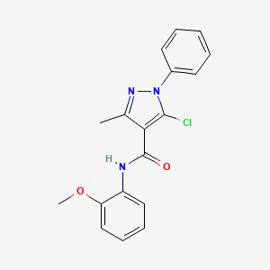 molecular formula C18H16ClN3O2 B4583708 5-chloro-N-(2-methoxyphenyl)-3-methyl-1-phenyl-1H-pyrazole-4-carboxamide 