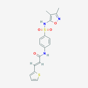 molecular formula C18H17N3O4S2 B458373 N-(4-{[(3,4-dimethyl-5-isoxazolyl)amino]sulfonyl}phenyl)-3-(2-thienyl)acrylamide 