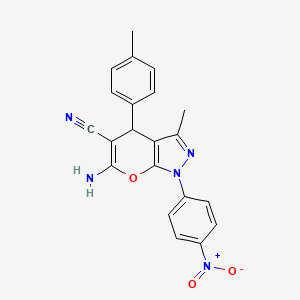 molecular formula C21H17N5O3 B4583741 6-amino-3-methyl-4-(4-methylphenyl)-1-(4-nitrophenyl)-1,4-dihydropyrano[2,3-c]pyrazole-5-carbonitrile CAS No. 832740-51-9