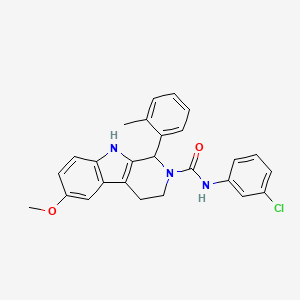 molecular formula C26H24ClN3O2 B4583747 N-(3-chlorophenyl)-6-methoxy-1-(2-methylphenyl)-1,3,4,9-tetrahydro-2H-beta-carboline-2-carboxamide 