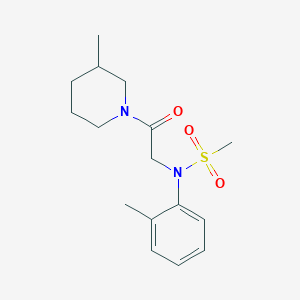 molecular formula C16H24N2O3S B4583753 N-(2-甲基苯基)-N-[2-(3-甲基-1-哌啶基)-2-氧代乙基]甲磺酰胺 