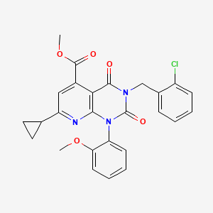 molecular formula C26H22ClN3O5 B4583758 methyl 3-(2-chlorobenzyl)-7-cyclopropyl-1-(2-methoxyphenyl)-2,4-dioxo-1,2,3,4-tetrahydropyrido[2,3-d]pyrimidine-5-carboxylate 