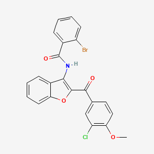 2-bromo-N-[2-(3-chloro-4-methoxybenzoyl)-1-benzofuran-3-yl]benzamide