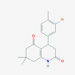 molecular formula C18H20BrNO2 B4583785 4-(3-溴-4-甲基苯基)-7,7-二甲基-4,6,7,8-四氢-2,5(1H,3H)-喹啉二酮 