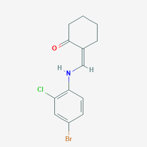 molecular formula C13H13BrClNO B4583800 2-{[(4-bromo-2-chlorophenyl)amino]methylene}cyclohexanone 