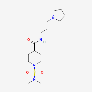 molecular formula C15H30N4O3S B4583806 1-[(dimethylamino)sulfonyl]-N-[3-(1-pyrrolidinyl)propyl]-4-piperidinecarboxamide 