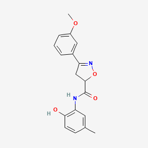 molecular formula C18H18N2O4 B4583833 N-(2-hydroxy-5-methylphenyl)-3-(3-methoxyphenyl)-4,5-dihydro-5-isoxazolecarboxamide 
