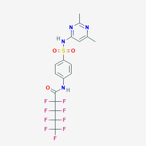 molecular formula C17H13F9N4O3S B458384 N-(4-{[(2,6-dimethyl-4-pyrimidinyl)amino]sulfonyl}phenyl)-2,2,3,3,4,4,5,5,5-nonafluoropentanamide 