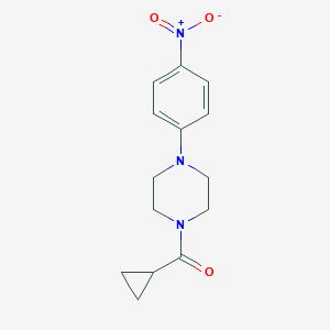molecular formula C14H17N3O3 B458385 1-(Cyclopropylcarbonyl)-4-{4-nitrophenyl}piperazine 