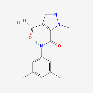 molecular formula C14H15N3O3 B4583854 5-{[(3,5-dimethylphenyl)amino]carbonyl}-1-methyl-1H-pyrazole-4-carboxylic acid 
