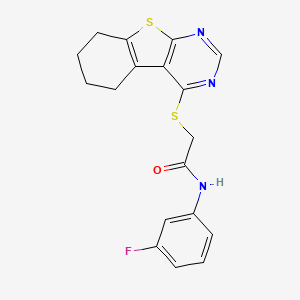 molecular formula C18H16FN3OS2 B4583873 N-(3-fluorophenyl)-2-(5,6,7,8-tetrahydro[1]benzothieno[2,3-d]pyrimidin-4-ylthio)acetamide 