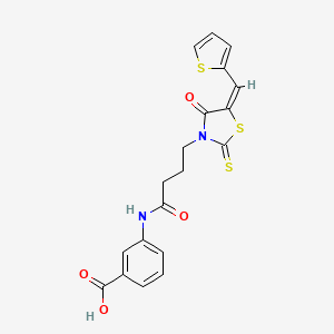 molecular formula C19H16N2O4S3 B4583885 3-({4-[4-氧代-5-(2-噻吩亚甲基)-2-硫代-1,3-噻唑烷-3-基]丁酰}氨基)苯甲酸 