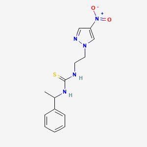 molecular formula C14H17N5O2S B4583888 N-[2-(4-nitro-1H-pyrazol-1-yl)ethyl]-N'-(1-phenylethyl)thiourea 