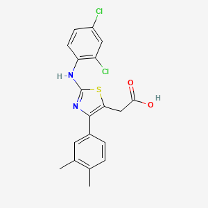 molecular formula C19H16Cl2N2O2S B4583905 [2-[(2,4-二氯苯基)氨基]-4-(3,4-二甲基苯基)-1,3-噻唑-5-基]乙酸 