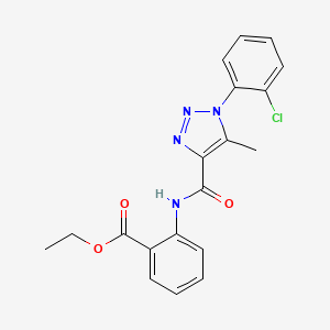 molecular formula C19H17ClN4O3 B4583930 ethyl 2-({[1-(2-chlorophenyl)-5-methyl-1H-1,2,3-triazol-4-yl]carbonyl}amino)benzoate 