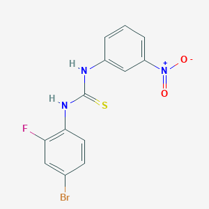 molecular formula C13H9BrFN3O2S B4583937 N-(4-溴-2-氟苯基)-N'-(3-硝基苯基)硫脲 