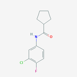 molecular formula C12H13ClFNO B458395 N-(3-chloro-4-fluorophenyl)cyclopentanecarboxamide 