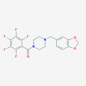 molecular formula C19H15F5N2O3 B458397 1-(1,3-Benzodioxol-5-ylmethyl)-4-(2,3,4,5,6-pentafluorobenzoyl)piperazine 