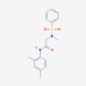 molecular formula C17H20N2O3S B4583971 N~1~-(2,4-二甲苯基)-N~2~-甲基-N~2~-(苯磺酰基)甘氨酰胺 