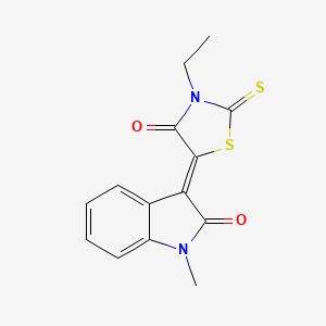 molecular formula C14H12N2O2S2 B4583980 3-(3-ethyl-4-oxo-2-thioxo-1,3-thiazolidin-5-ylidene)-1-methyl-1,3-dihydro-2H-indol-2-one 