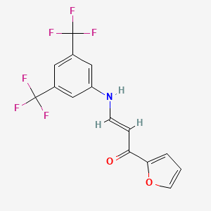 molecular formula C15H9F6NO2 B4583998 3-{[3,5-双(三氟甲基)苯基]氨基}-1-(2-呋喃基)-2-丙烯-1-酮 
