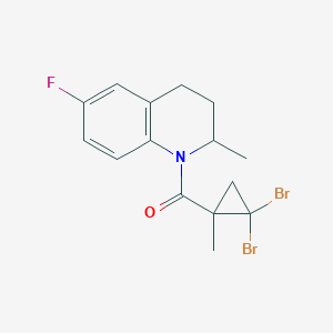 molecular formula C15H16Br2FNO B458400 (2,2-dibromo-1-methylcyclopropyl)(6-fluoro-2-methyl-3,4-dihydroquinolin-1(2H)-yl)methanone 