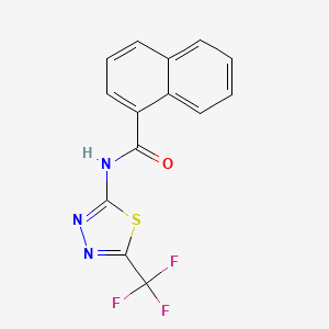 molecular formula C14H8F3N3OS B4584002 N-[5-(三氟甲基)-1,3,4-噻二唑-2-基]-1-萘甲酰胺 