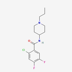 molecular formula C15H19ClF2N2O B4584057 2-chloro-4,5-difluoro-N-(1-propyl-4-piperidinyl)benzamide 