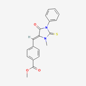 molecular formula C19H16N2O3S B4584062 4-[(3-甲基-5-氧代-1-苯基-2-硫代-4-咪唑烷并二亚烯基)甲基]苯甲酸甲酯 