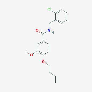 molecular formula C19H22ClNO3 B4584075 4-butoxy-N-(2-chlorobenzyl)-3-methoxybenzamide 