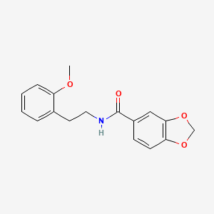molecular formula C17H17NO4 B4584081 N-[2-(2-methoxyphenyl)ethyl]-1,3-benzodioxole-5-carboxamide 