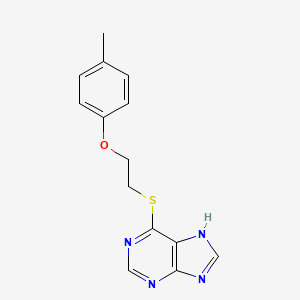 molecular formula C14H14N4OS B4584135 6-{[2-(4-methylphenoxy)ethyl]thio}-9H-purine 