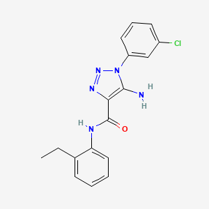 molecular formula C17H16ClN5O B4584153 5-amino-1-(3-chlorophenyl)-N-(2-ethylphenyl)-1H-1,2,3-triazole-4-carboxamide 