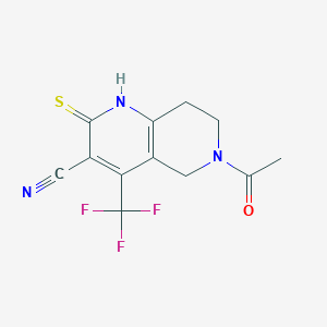 molecular formula C12H10F3N3OS B4584164 6-乙酰基-2-硫代-4-(三氟甲基)-1,2,5,6,7,8-六氢-1,6-萘啶-3-腈 