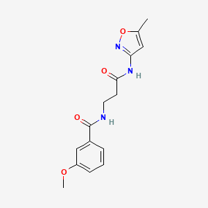 molecular formula C15H17N3O4 B4584171 3-甲氧基-N-{3-[(5-甲基-3-异恶唑基)氨基]-3-氧代丙基}苯甲酰胺 