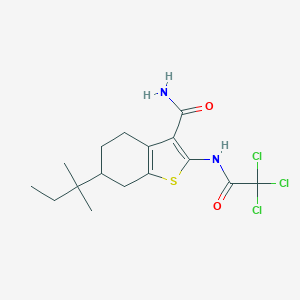 molecular formula C16H21Cl3N2O2S B458418 6-Tert-pentyl-2-[(trichloroacetyl)amino]-4,5,6,7-tetrahydro-1-benzothiophene-3-carboxamide 
