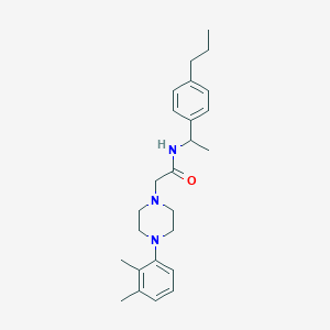 molecular formula C25H35N3O B4584197 2-[4-(2,3-二甲基苯基)-1-哌嗪基]-N-[1-(4-丙基苯基)乙基]乙酰胺 