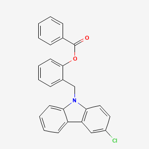 molecular formula C26H18ClNO2 B4584204 2-[(3-chloro-9H-carbazol-9-yl)methyl]phenyl benzoate 