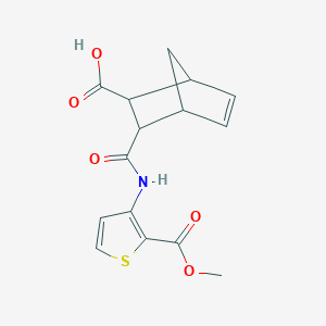 molecular formula C15H15NO5S B458422 3-({[2-(Methoxycarbonyl)-3-thienyl]amino}carbonyl)bicyclo[2.2.1]hept-5-ene-2-carboxylic acid 