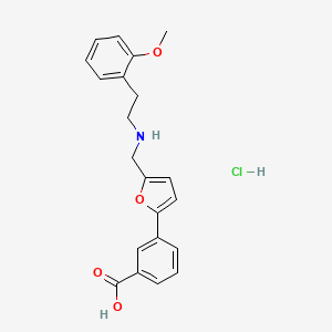 molecular formula C21H22ClNO4 B4584220 3-[5-({[2-(2-甲氧苯基)乙基]氨基}甲基)-2-呋喃基]苯甲酸盐酸盐 