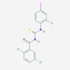 molecular formula C14H8Cl3IN2OS B4584233 2,5-二氯-N-{[(2-氯-4-碘苯基)氨基]碳硫酰}苯甲酰胺 