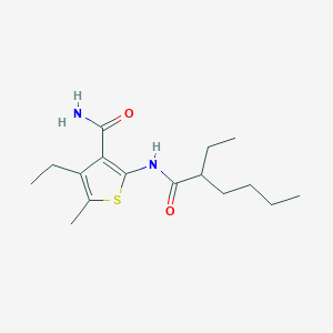 molecular formula C16H26N2O2S B458425 4-Ethyl-2-[(2-ethylhexanoyl)amino]-5-methyl-3-thiophenecarboxamide 