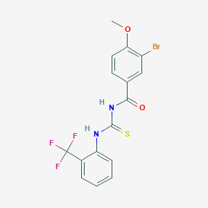 molecular formula C16H12BrF3N2O2S B4584255 3-bromo-4-methoxy-N-({[2-(trifluoromethyl)phenyl]amino}carbonothioyl)benzamide 