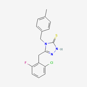 molecular formula C17H15ClFN3S B4584262 5-(2-chloro-6-fluorobenzyl)-4-(4-methylbenzyl)-4H-1,2,4-triazole-3-thiol 